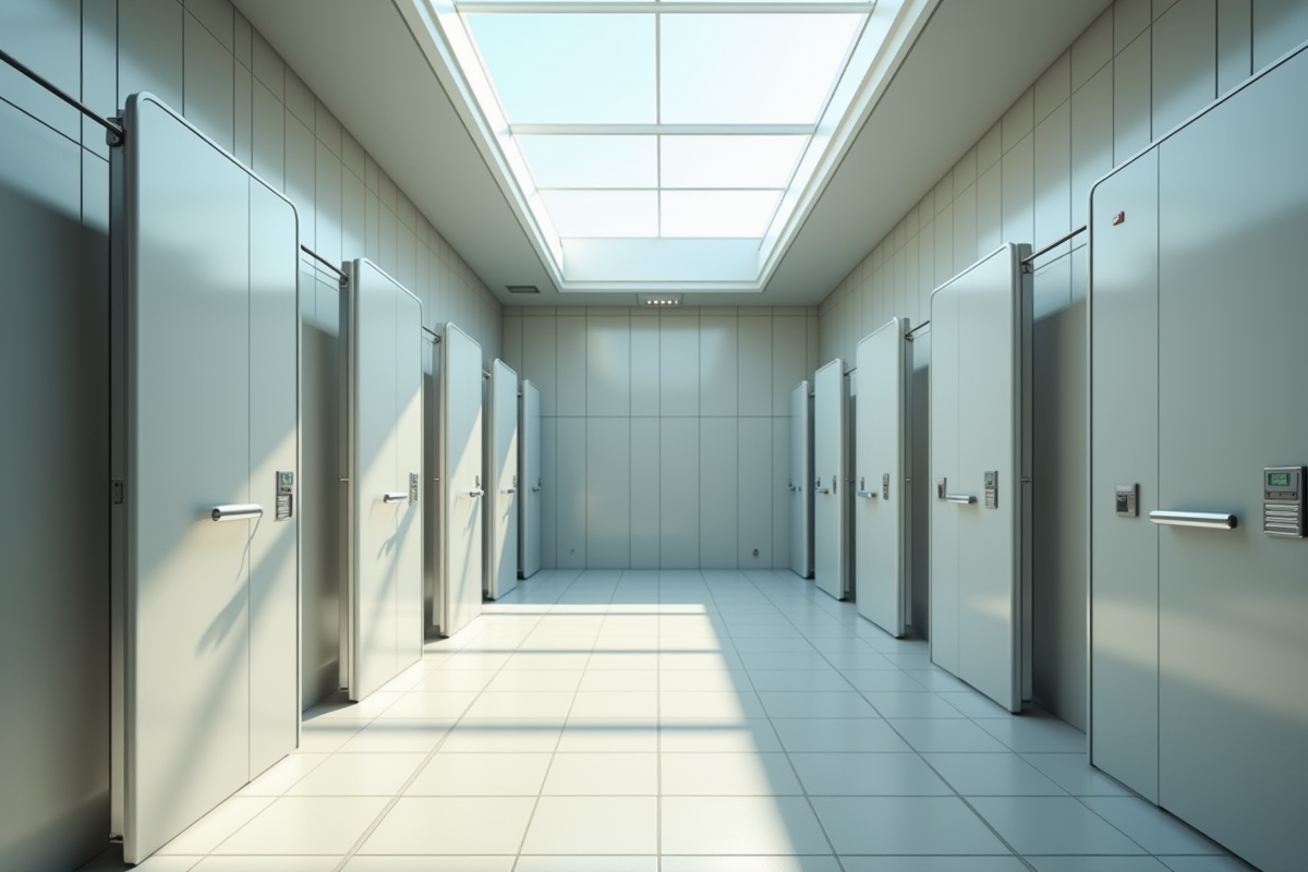 Salle de douche moderne dans une aire de repos autoroute
