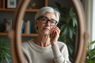 Femme élégante avec lunettes et coiffure moderne