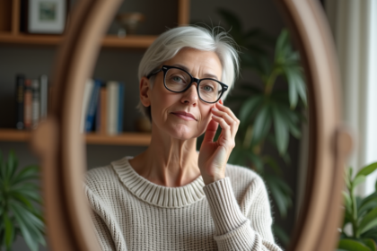 Femme élégante avec lunettes et coiffure moderne