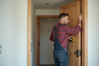Préparation minutieuse pour l'installation d'une porte à Rennes
