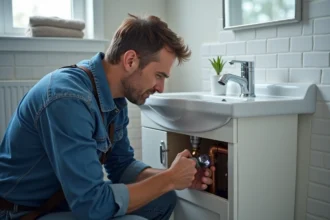 Vérification de l'état de la plomberie dans une maison