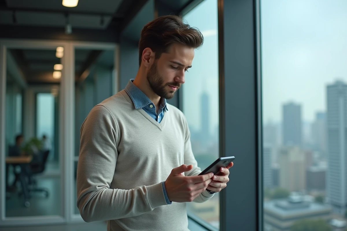 Jeune homme utilisant son smartphone pour la double authentification