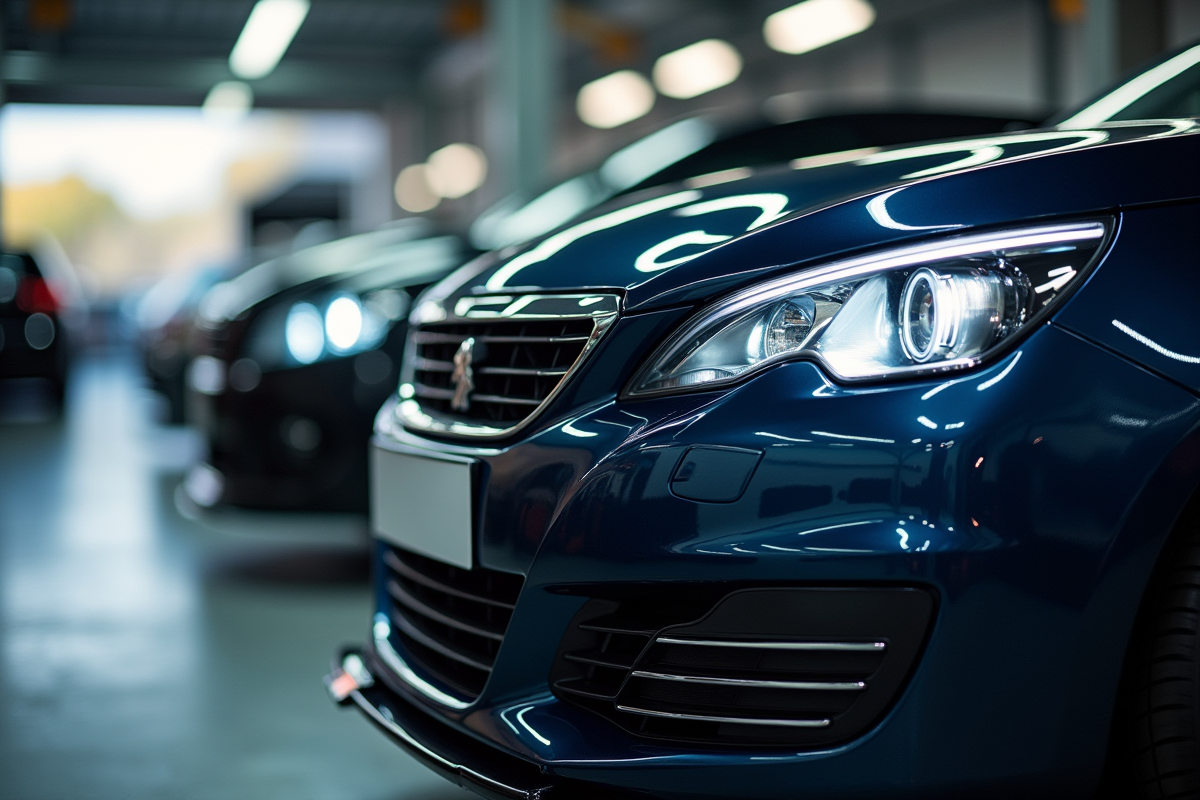 Détail de la Peugeot 308 dans la voie des stands