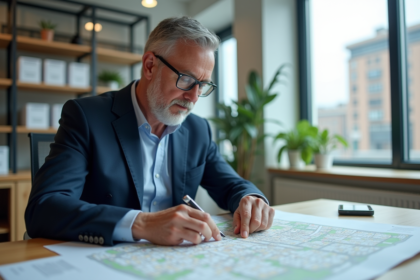Urbaniste en planification urbaine examinant une carte
